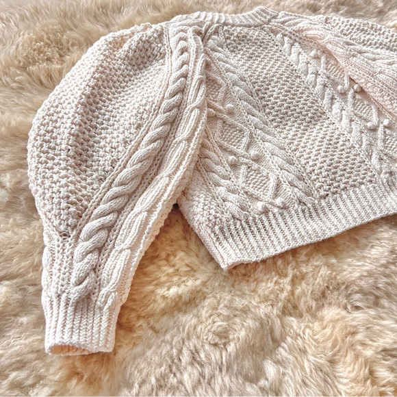 💋SOLD💋 🕊️🤍DÔEN ‘Anchor’ Hand Knit Organic Cotton Pullover Sweater Ivory S✨💋 - Picture 2 of 16